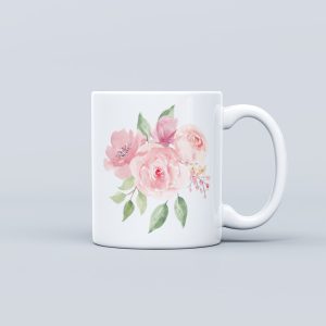 Floral Theme Ceramic Mug - Rose
