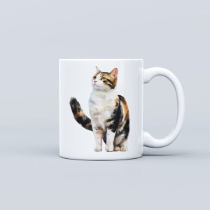Animal Theme Ceramic Mug - Calico Cat
