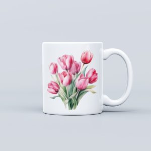 Floral Theme Ceramic Mug - Tulip