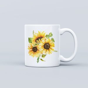 Floral Theme Ceramic Mug - Sunflower