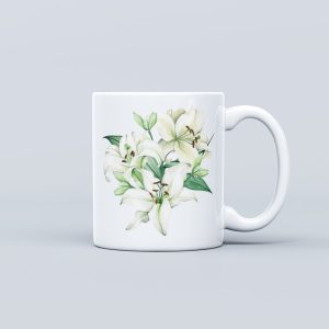 Floral Theme Ceramic Mug - Lily