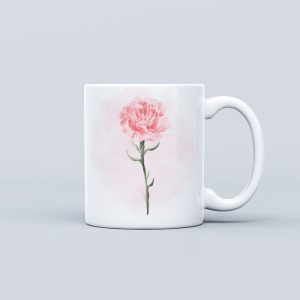 Floral Theme Ceramic Mug - Carnation