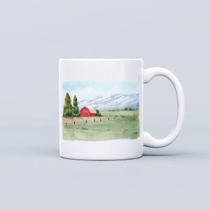 Landscape Theme Ceramic Mug - Grassland